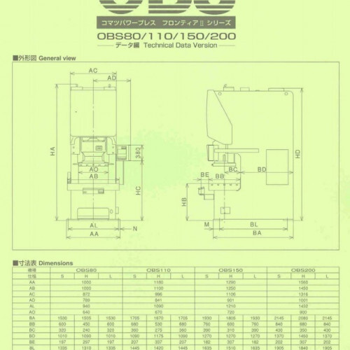 2021 KOMATSU OBS200 Straight Side Presses | PressTrader Limited