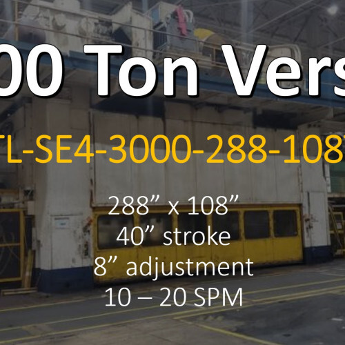 VERSON TL-SE4-3000-288-108T Straight Side Presses | PressTrader Limited